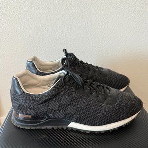 Louis Vuitton Black/Grey Damier Fabric & Leather Run Away Low Top Sneakers